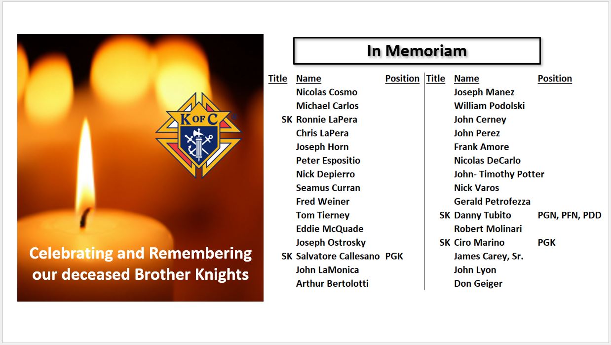 listing of the councils deceased members as a memorial.
